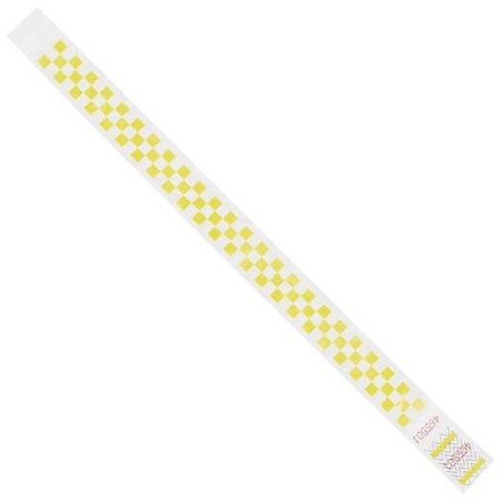 Bsc Preferred 3/4 x 10'' Yellow Checkerboard Tyvek Wristbands, 500PK BUY00022019
